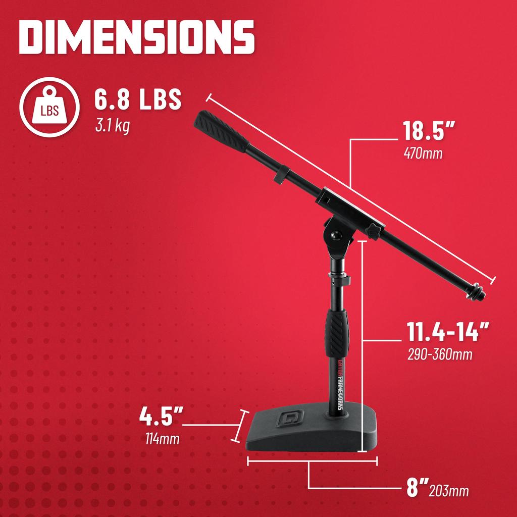 GATOR Frameworks Microphone Stand Short Boom Type Bass GFW-MIC-0821 (for Drum/amplifier, Etc.) []