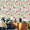 Цветочные обои самоклеящиеся Бохо Многоцветные цветы Самоклеящиеся Съемные обои для декора спальни шкафов Виниловый рулон