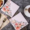 20 шт./упак. Цветочная печатная бумага для ужина одноразовая посуда салфетки салфетки свадьба день рождения вечеринка украшения