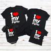Women’s T-Shirts I Love My Family Funny Family Matching Outfits Cotton Family Look Father Mother and Daughter Son Kids Tshirts Baby Bodysuits
