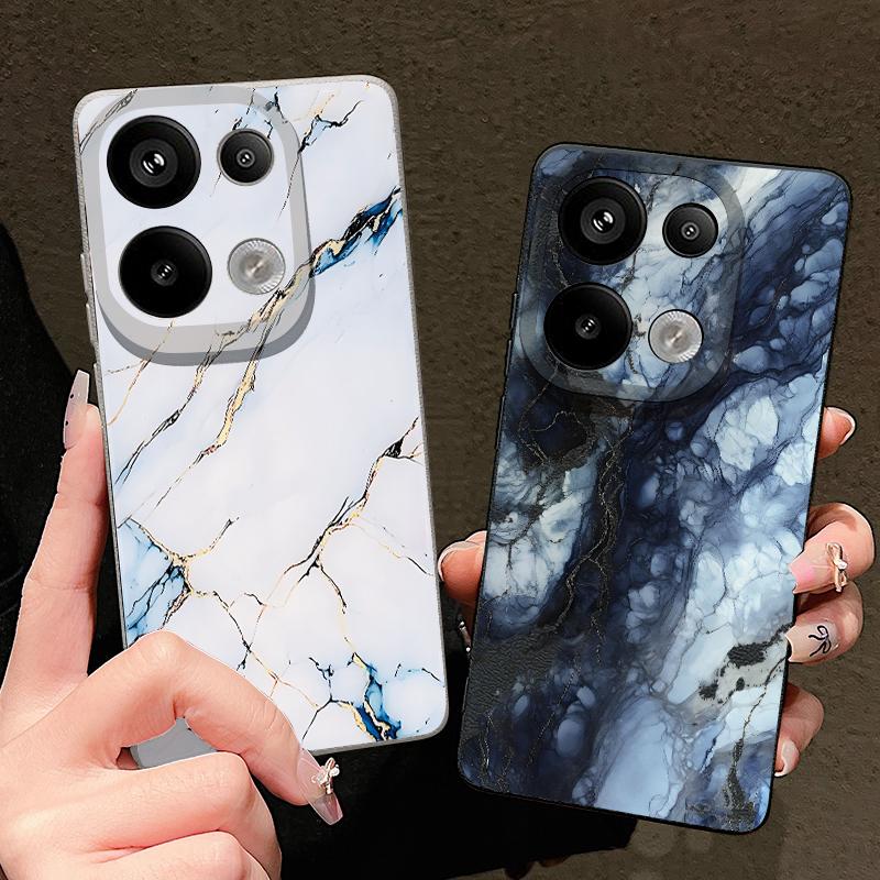 Чехол с узором под белый мрамор для Xiaomi 13T Pro Redmi Note 15 Pro 4G Redmi Note 14 13 Pro+ 5G Силиконовая накладка с текстурой кожи