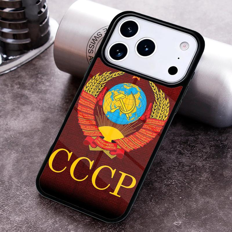 Vintage USSR CCCP soft Phone Case For iPhone 17,16e,15,14,13,12,11,Mini,Pro,MAX soft Silicone Cover