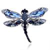 Blue Crystal Vintage Dragonfly Brooches For Women High Grade Fashion Insect Brooch Pins Coat Accessories Animal Jewelry Gifts