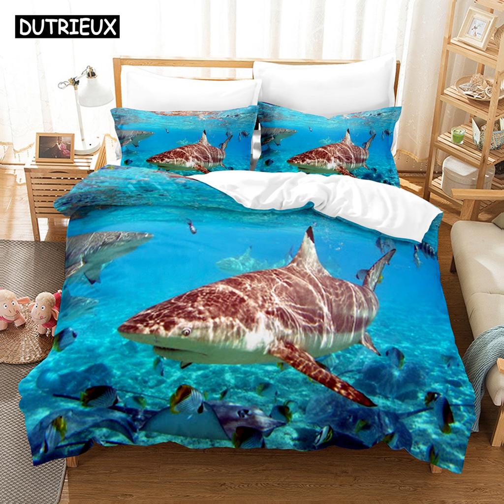 3D Underwater World Bedding Sets Duvet Cover Set With Pillowcase Twin Full Queen King Bedclothes Bed Linen