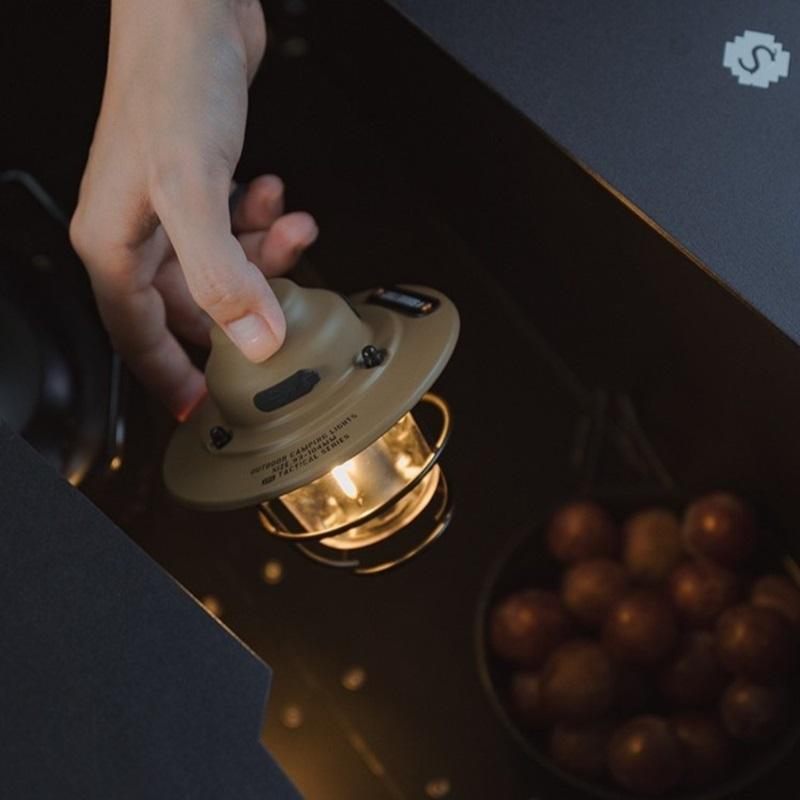Outdoor Retro Mini Table Lamp, Camp Atmosphere Lamp, USB-Powered Tent Light, LED Camping Hanging Light