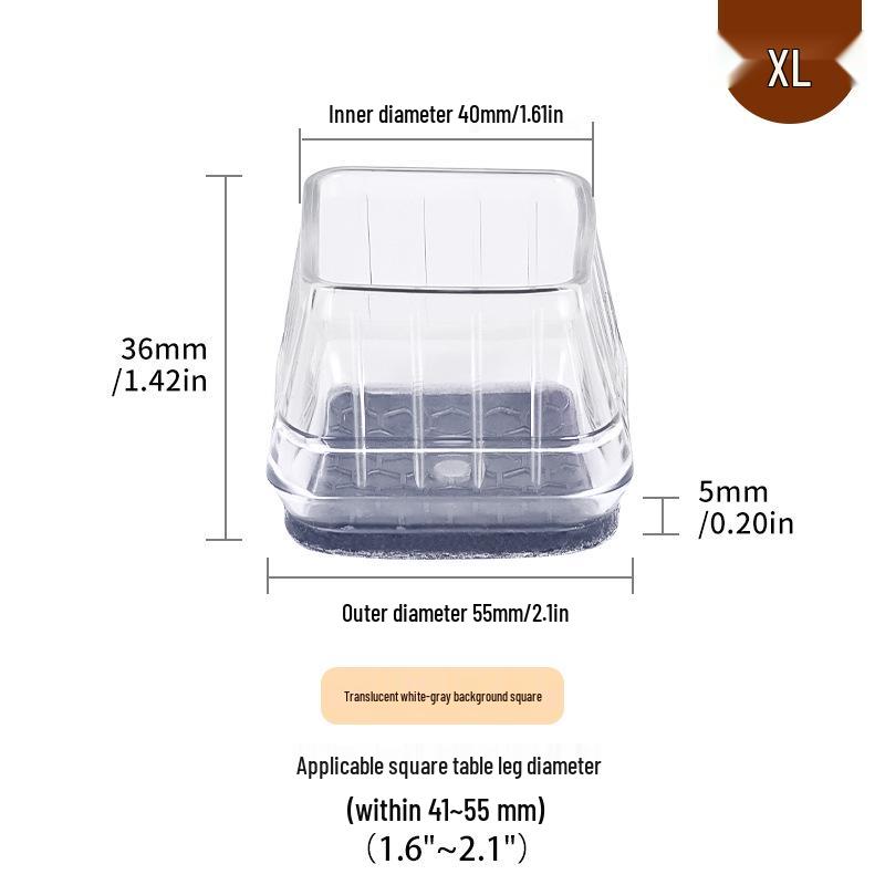 Силиконовые накладки на ножки стульев с фетровыми накладками - Защита мебели и снижение шума