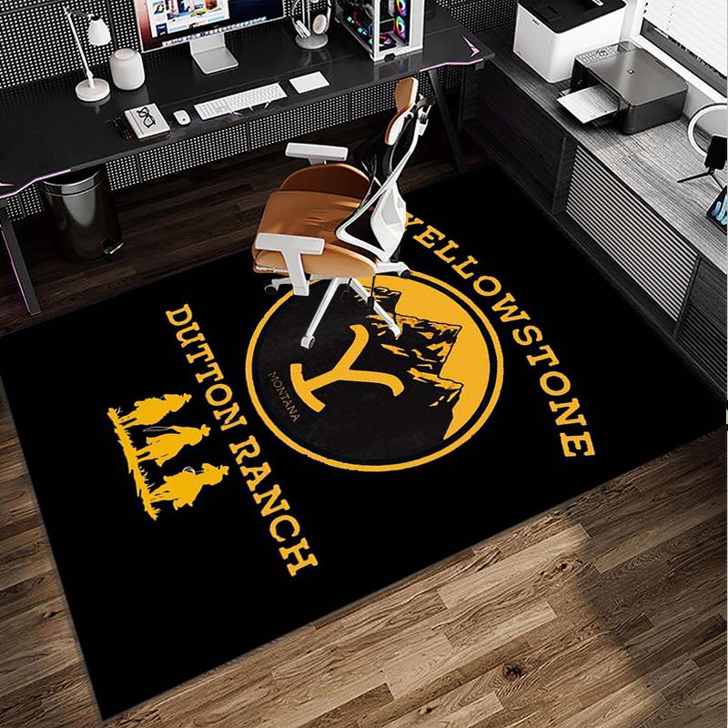 Yellows-tone Dutton Ranch Office Rug Chair Mat, Game Carpet, Suitable for Front Door, Bedroom, Living Room, Desk, Holiday Gift