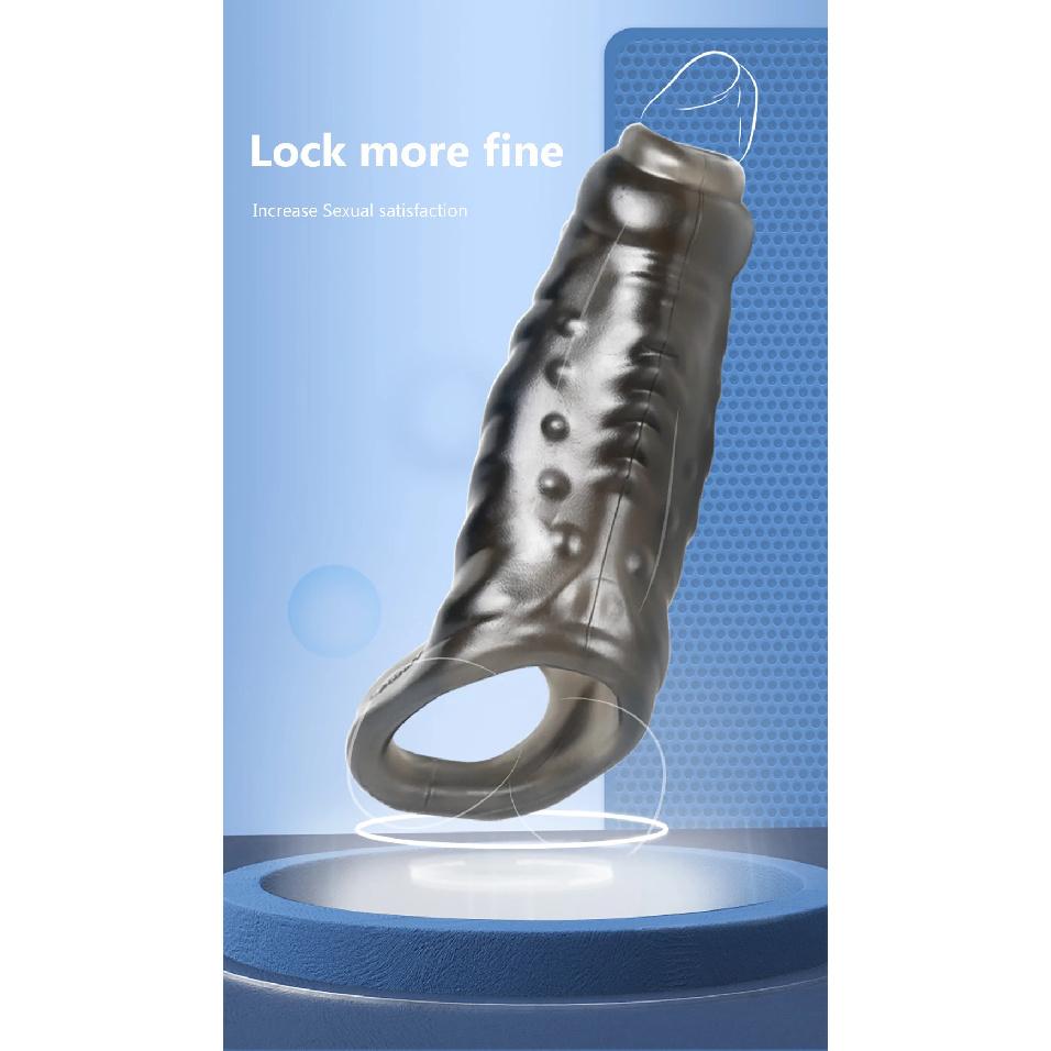 Penis Sleeve Enlargement Extender Male Condom Delay Ejaculation Cock Ring Trainer Enlarger Sex Toys for Men Dick Enlargemen