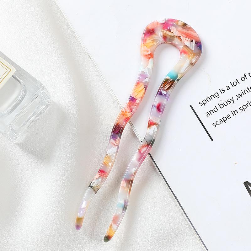 Модный U-образный ацетатный волнистый пучок-шпилька