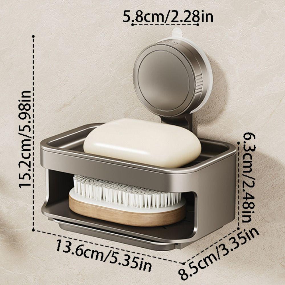 Space Saving Suction Cup Soap Dish Detachable Soap Drain Box Self Draining Soap Holder Household