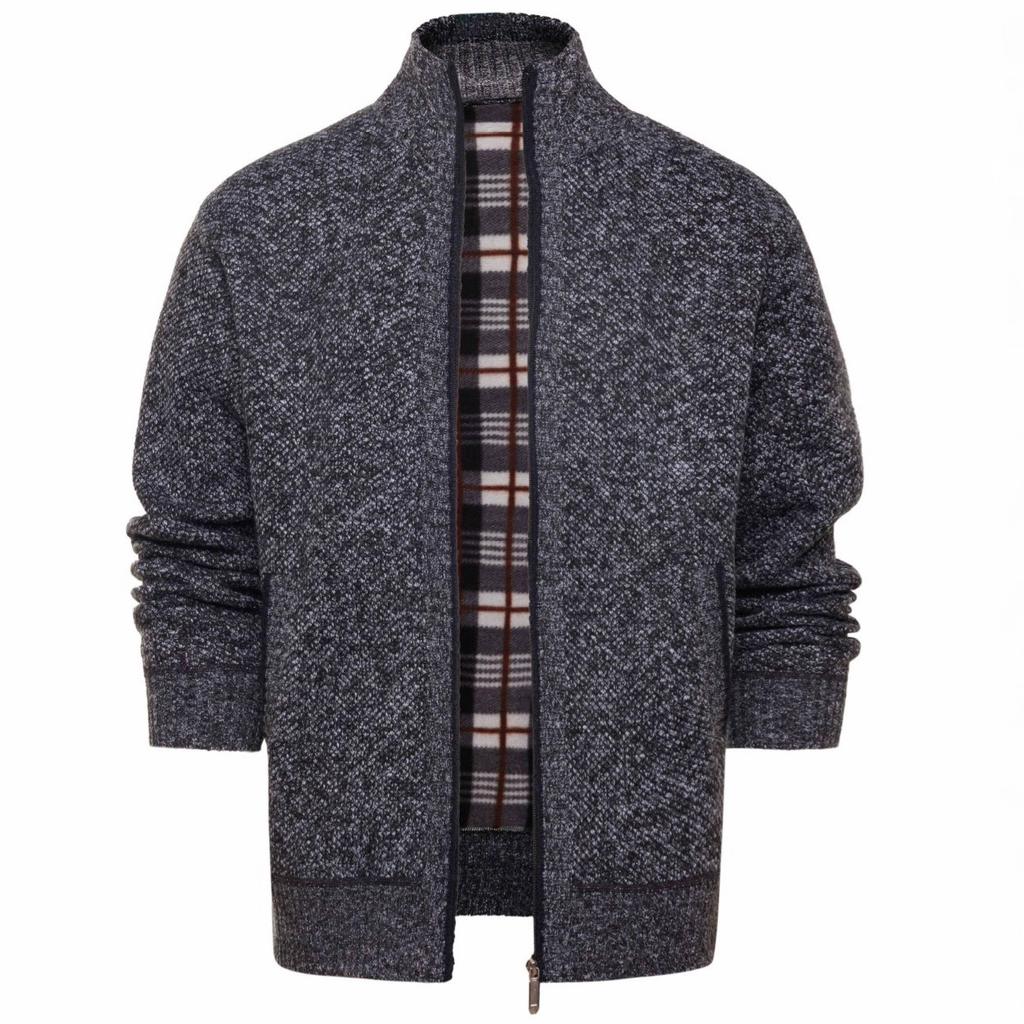 Осень-зима Теплый кардиган Мужские флисовые свитера Куртки на молнии Slim Fit Роскошный брендовый трикотажный свитер Пальто Американский Джерси