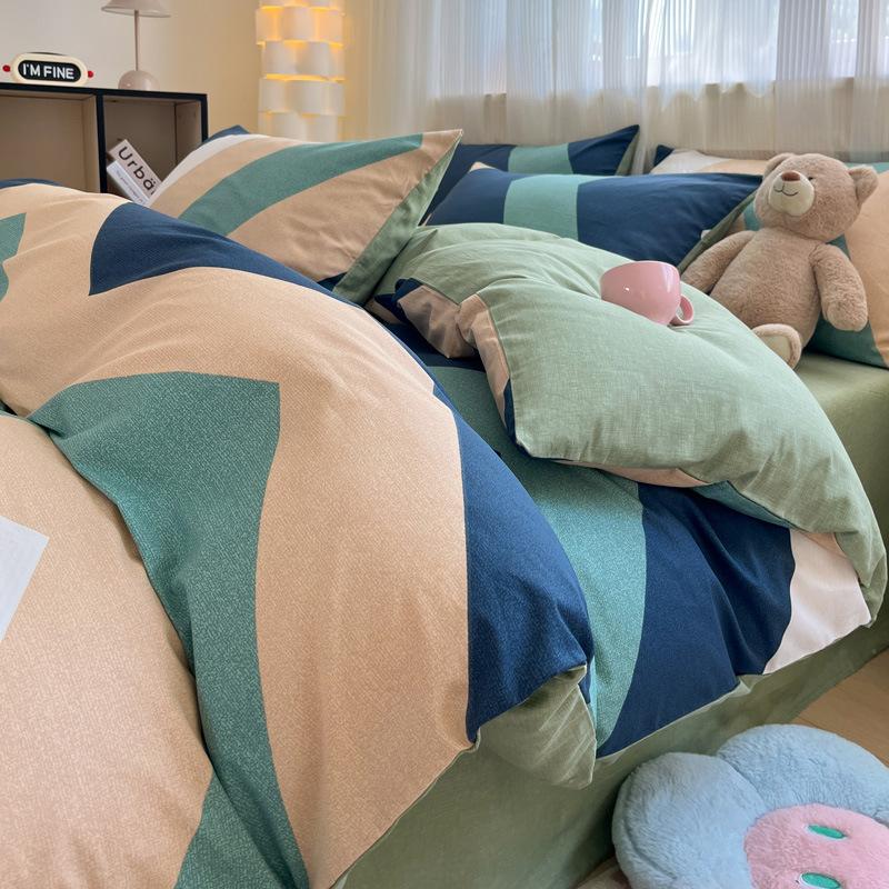 Маленький комплект из четырех предметов из чистого хлопка для спальни, сетчатый комплект из трех предметов