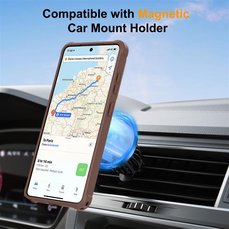 Suitable for Samsung S26 four-corner anti-drop phone case, armor S26Ultra protective cover with magnetic stand