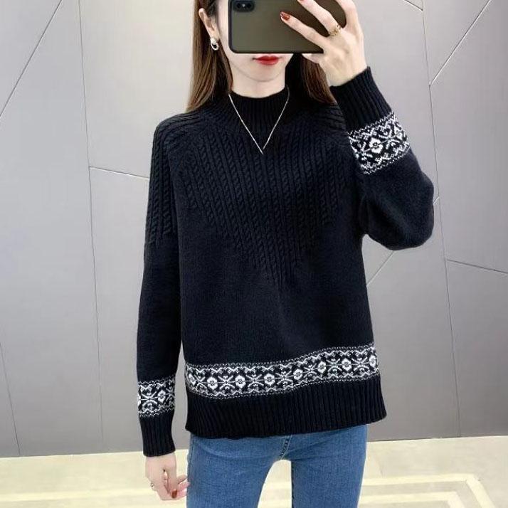 Теплые шерстяные свитера, флисовые джемперы, женские свободные осенне-зимние вязаные топы, повседневные вязаные пуловеры большого размера