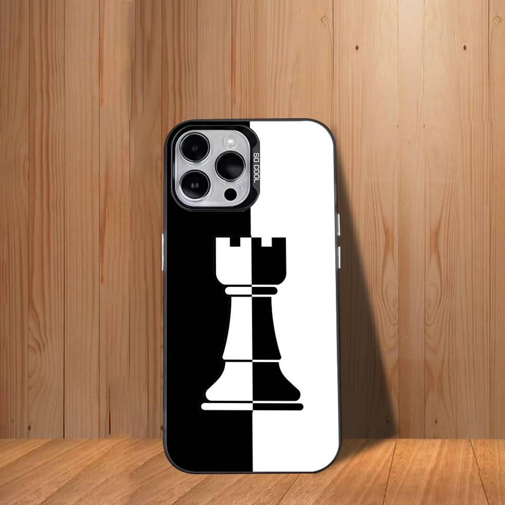 C-Chess Board-ES Phone Case For iPhone 17,16,15,14,13,12,11,Mini,Pro,SE,MAX White Matte Shockproof Cover