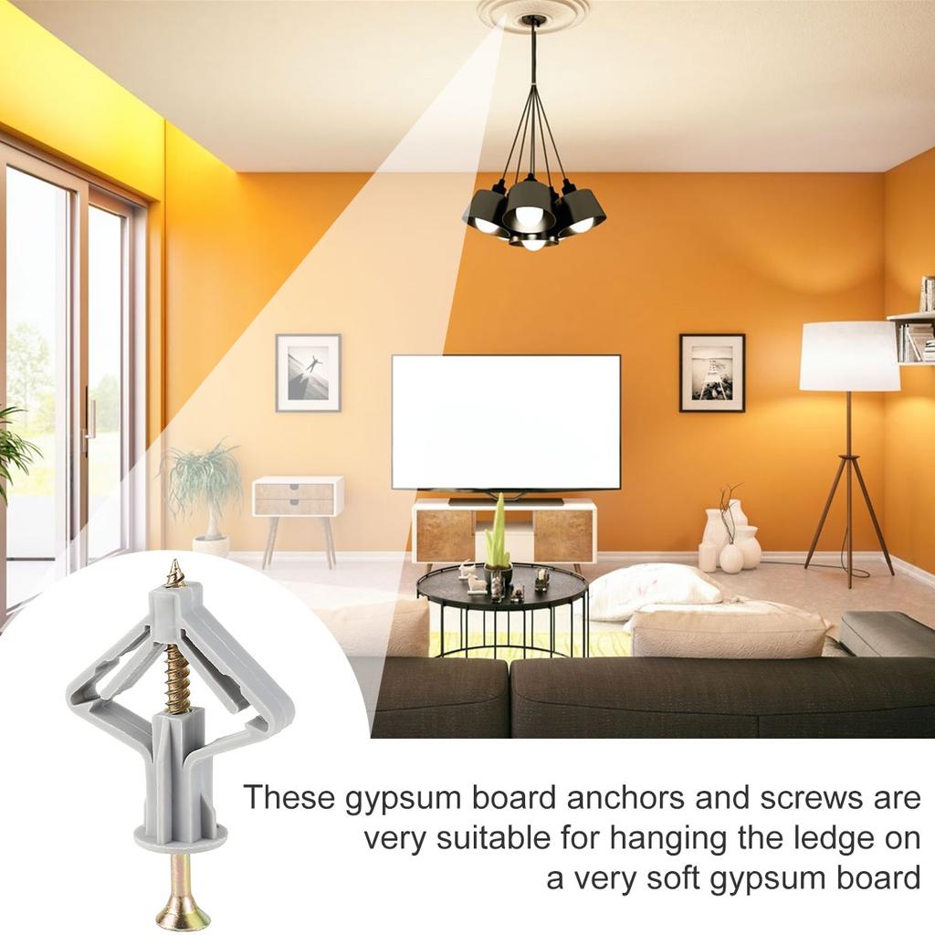 50 шт. Комплект дюбелей для гипсокартона, пластиковые полые настенные винты, крепления, устойчивые к вращению, гипсокартон, тип «бабочка»