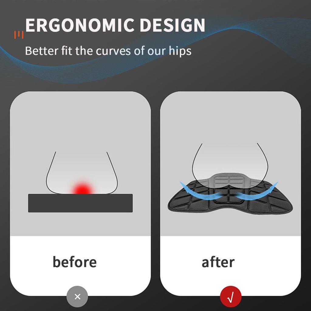 Universal Motorcycle Seat Cushion, Large Saddle Shape Motorcycle Seat Cover Shock Absorption & Breathable Seat Pad for Long Rides