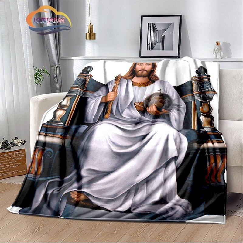 Религиозное кашемировое одеяло с изображением Иисуса, 3D-принт, покрывало с изображением Христа, фланелевое одеяло, серия Девы Марии-Иисуса, удобное домашнее одеяло