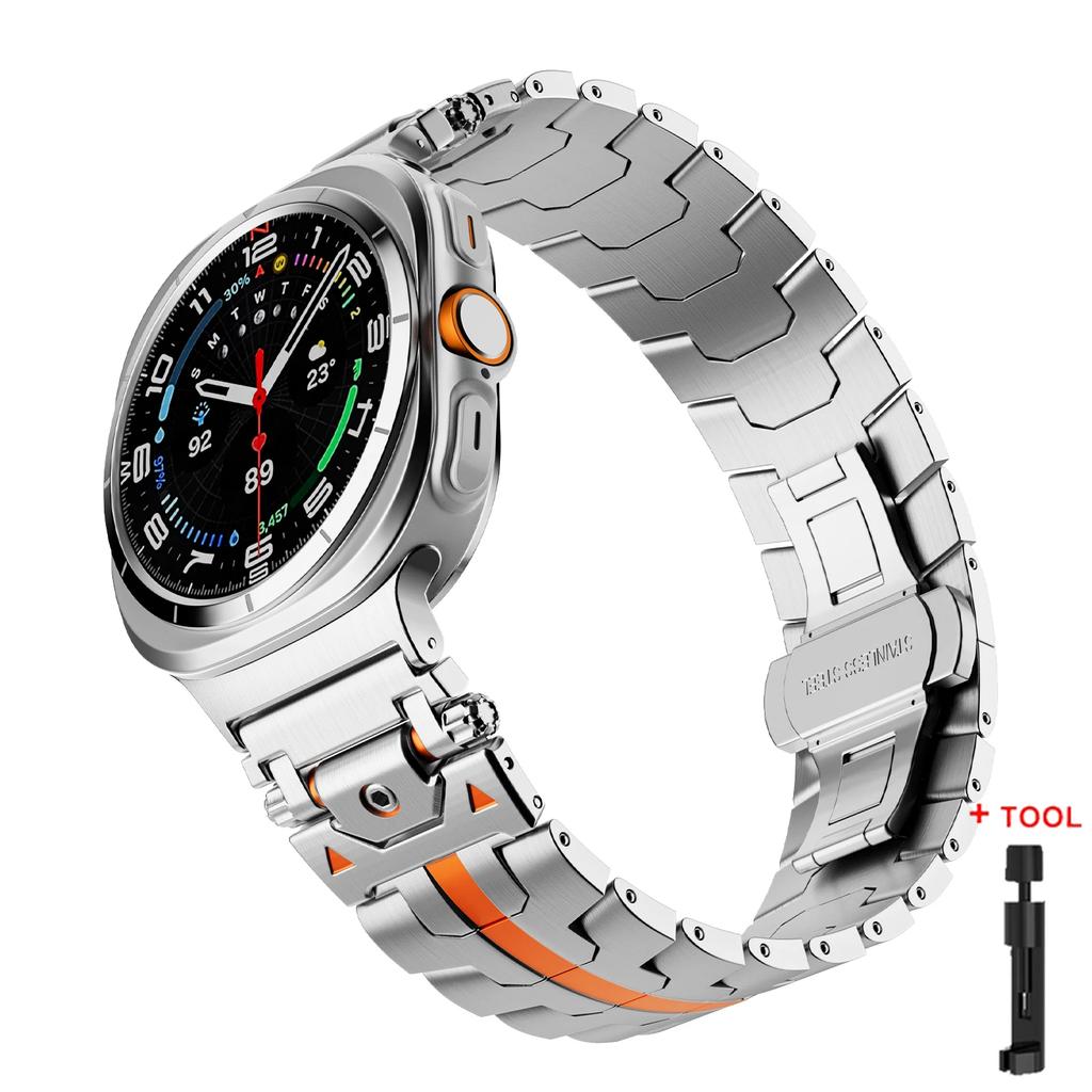 Ремешок из нержавеющей стали для Samsung Galaxy Watch Ultra 47 мм Браслет-петля для Galaxy Watch Ultra 47 мм Без зазоров Звеньевой браслет