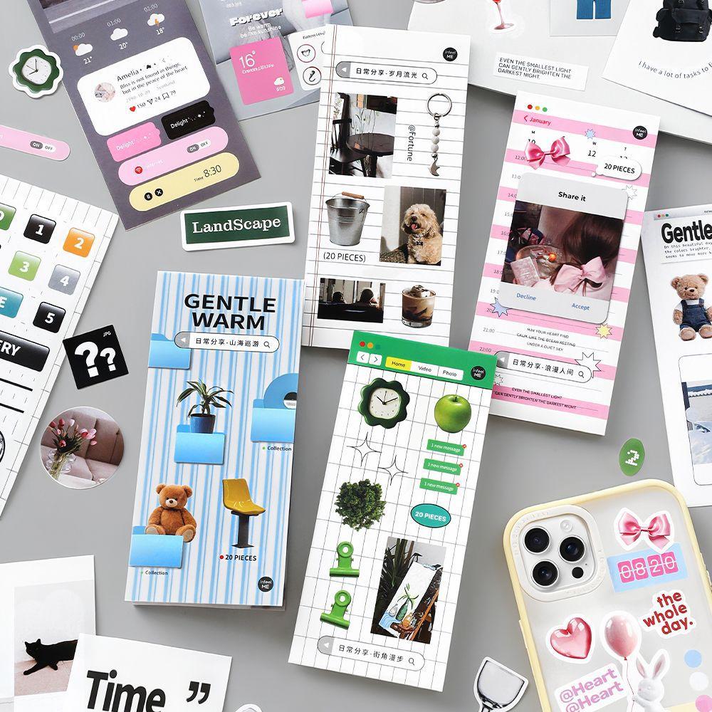 20 Sheets/pack Sticker Pad Daily Sharing Series Instagram Lifestyle Journal DIY Decor Base Layer
