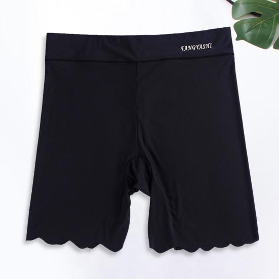 Boxer Shorts Slim Fit Solid Color Stretchy Flat Angle High Waist Privacy Protection Thin Long Leg Seamless Boyshorts Daily Garment