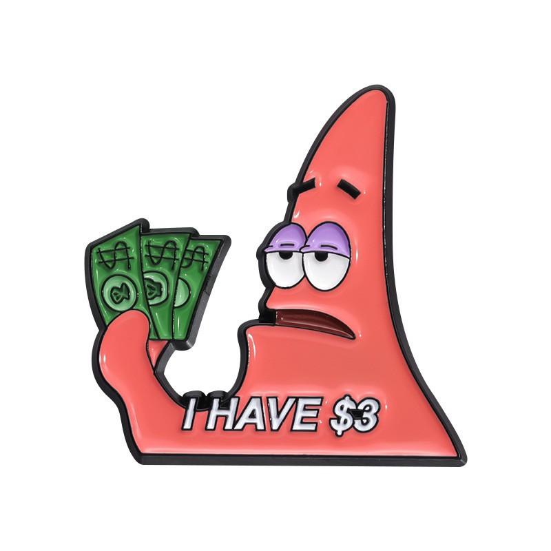 Cute Anime Brooch Set SpongeBob Metal Pins Squidward Patrick Burger Badge 6-Pack Cartoon Clothing Lapel Pin