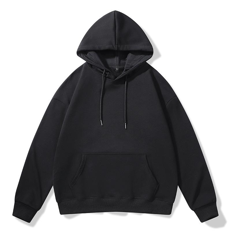 Мужская толстовка с капюшоном, осень-зима, новая, бархатная, модная, повседневная, свободная, трендовая, брендовая, из чистого хлопка, с длинными рукавами, мужские топы