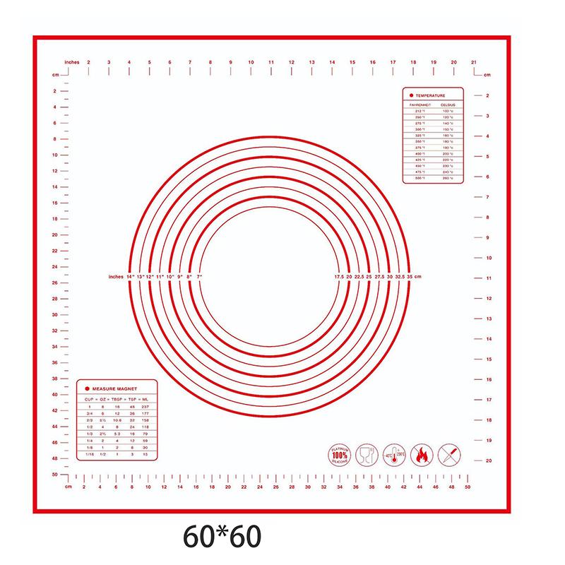 Silicone Baking Mat Pastry Mat for Rolling Out Dough Kneading Dough Mat Bakeware Rolling Dough Pad Bread Baking Accessories