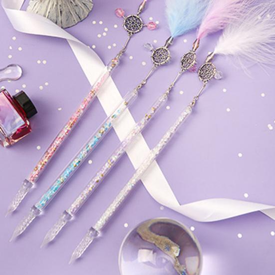 1 комплект перьевой подвески с кристаллами, дизайн, экономия чернил, легко чистить, художественная ручка с кристаллами для подписи, для зарисовок