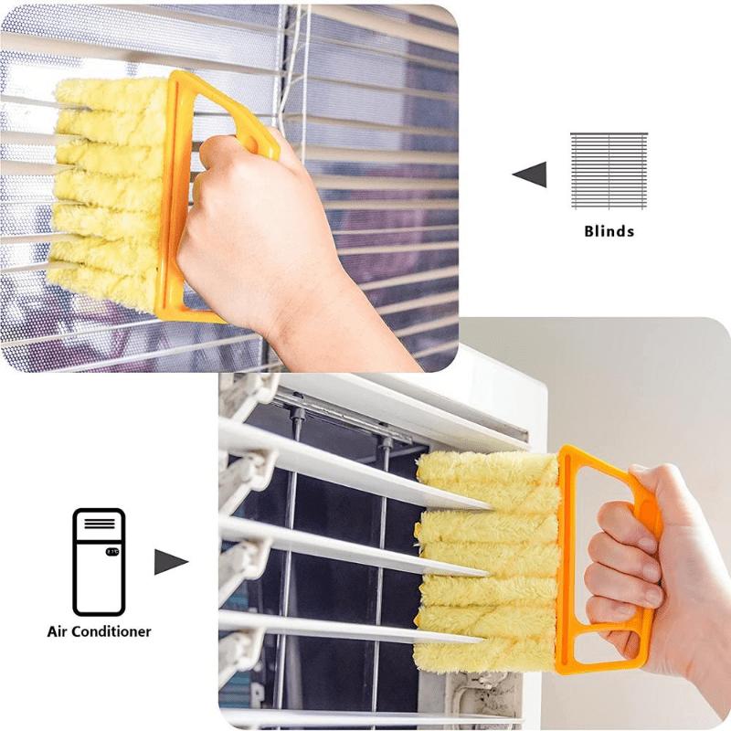 1pc Portable Microfiber Window Cleaning Brush Effortless Dust Collection Blinds Cleaning Brush