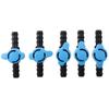 5pcs 16mm in-Line Ball Valve Black & Blue Water Valve Aquariums Hose Valve  Water,Oil,Gas