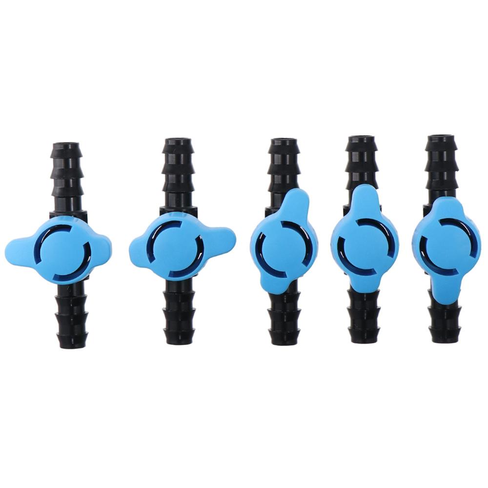 5pcs 16mm in-Line Ball Valve Black & Blue Water Valve Aquariums Hose Valve Water,Oil,Gas