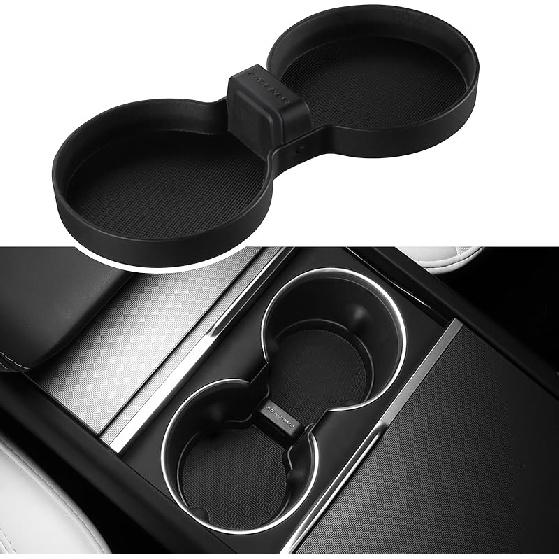 BASENOR Tesla Model Y 2025 2026 Juniper Cup Holder Ert Mat 2024 2025 2026 Tesla Model 3 Highland TPE Center Console Mat For Model Y 3 Interior