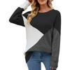 Персонализированный круглый вырез цветной блок женский вязаный свитер свободный пуловер большого размера свитер для женщин