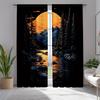 2 шт. Винтажные шторы с закатом в горах   Шторы для окон на тему природы, масляная живопись, для декора комнаты