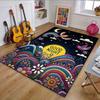 Colorful Night Sky Scene Patterned Carpet, Non Slip Mat Suitable for Living Room and Bedroom Sofas