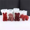 3D Valentine's Day Love Rose Bear Candle Silicone Mold DIY Silicone Woman Kissing Figurine Wedding Craft Gifts Deco