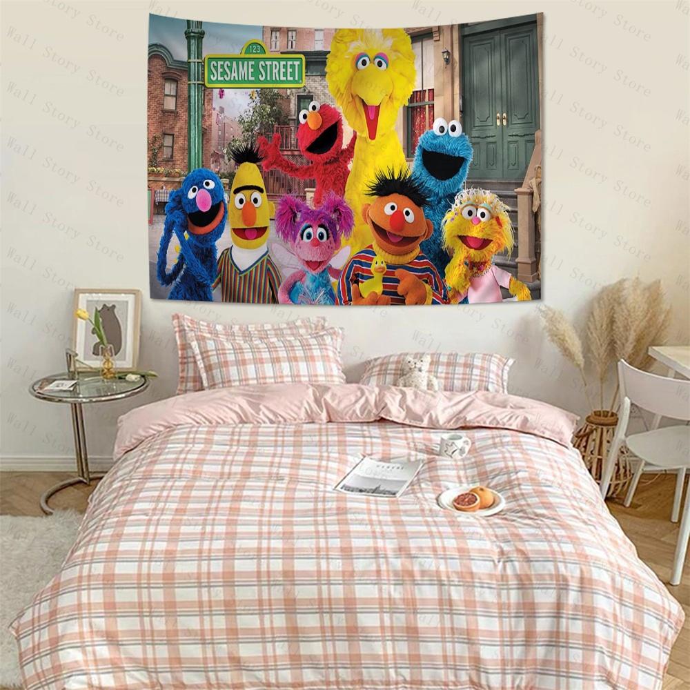Sesame Street Cartoon Cartoon Tapestry Home Decoration Hippie Bohemian Decoration Divination Home Decor Bedroom Tapestry