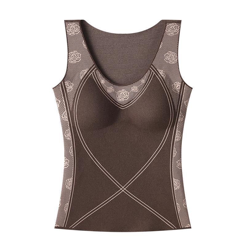 Women's 7A Antibacterial Thermal Shaping Vest with Chest Pad - Autumn/Winter Warmth