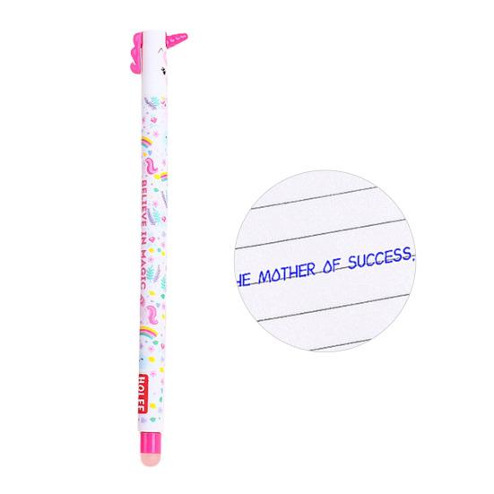 Стирающаяся ручка 0,7 мм с черными чернилами, с мягкой рукояткой, приятной для кожи, с милыми колпачками в виде животных, кнопочный механизм, перезаправляемые ручки, школьные принадлежности