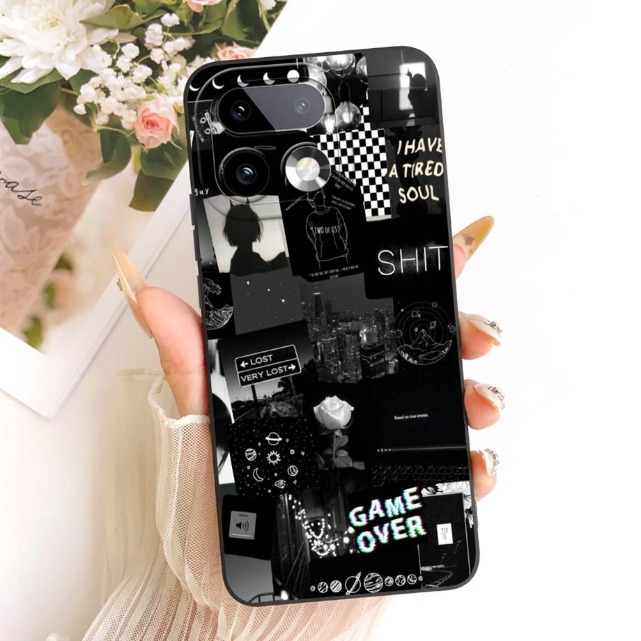 Мягкий силиконовый чехол из ТПУ для Realme 16 Pro Pro+ Чехол для телефона Винтажный Звездный Вишневый Бант Печать Ромашка Бампер Для Realme16 Ударопрочный
