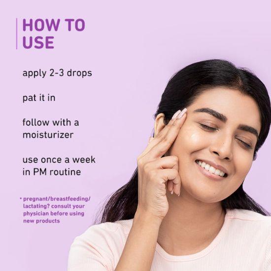 Plum Ночная сыворотка для лица с 1% ретинолом и бакучиолом против старения | Увеличивает выработку коллагена, уменьшает мелкие морщины и складки | 20 мл