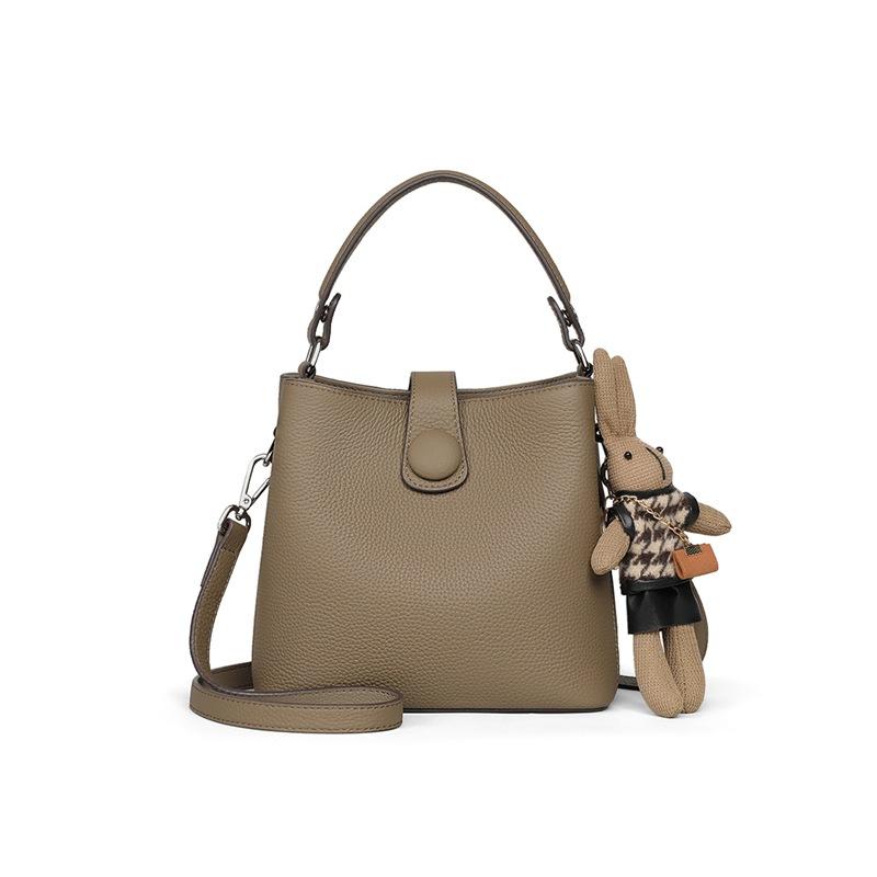 2025 New Women's Bucket Bag Genuine Leather High-end Feel Single Shoulder Crossbody Handbag Small Bag