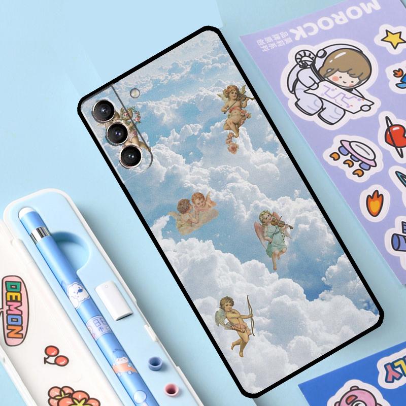 Cartoon Angel Baby Printing Case For Samsung Galaxy S23 S22 Ultra S21 Plus S8 S9 S10 Note 10 20 Ultra S20 FE S21 FE Cover