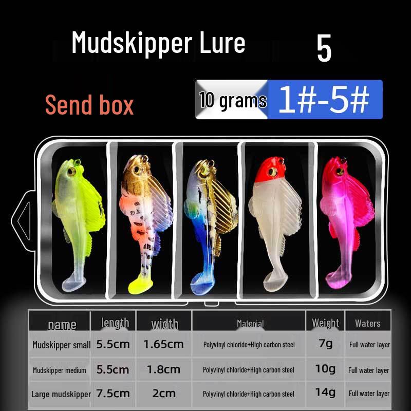 Мягкая приманка Mudskipper T-Tail с защитой от зацепов для ловли окуня, сома, черной рыбы и мандаринки