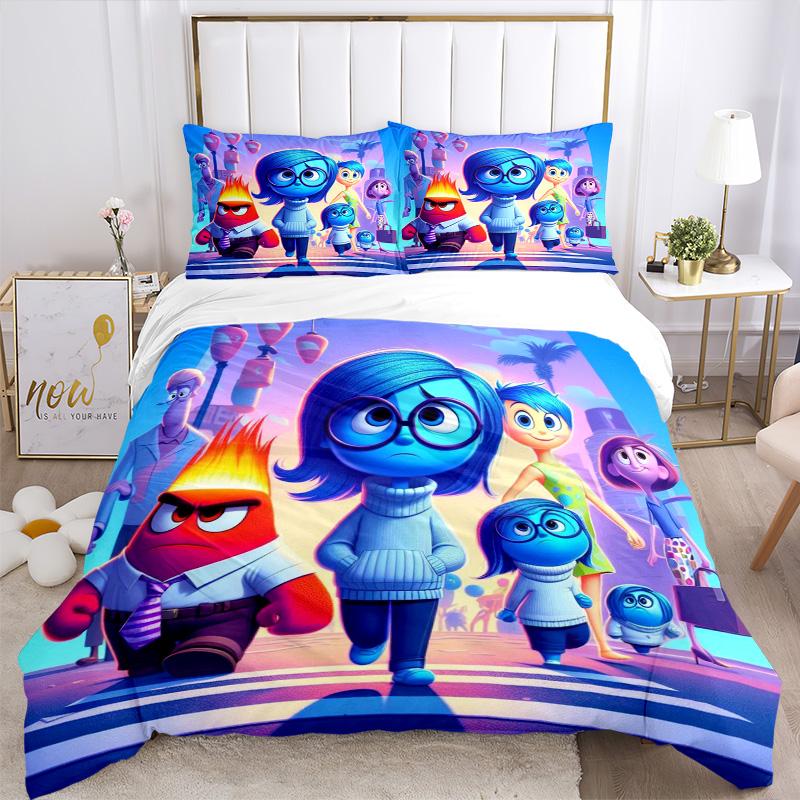 Inside Out Emotions Journey Print 3Pcs Bedding Setduvet Cover With 2 Bedropillowcase Home Birthday Gift