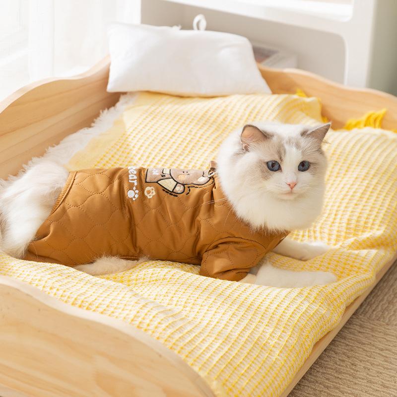 Одежда для котят, домашний питомец, зимняя теплая, для рэгдолла, для бесшерстной кошки, для голубого кота, для маленького щенка, осенне-зимняя, тяговая, на четырех лапах, флисовая