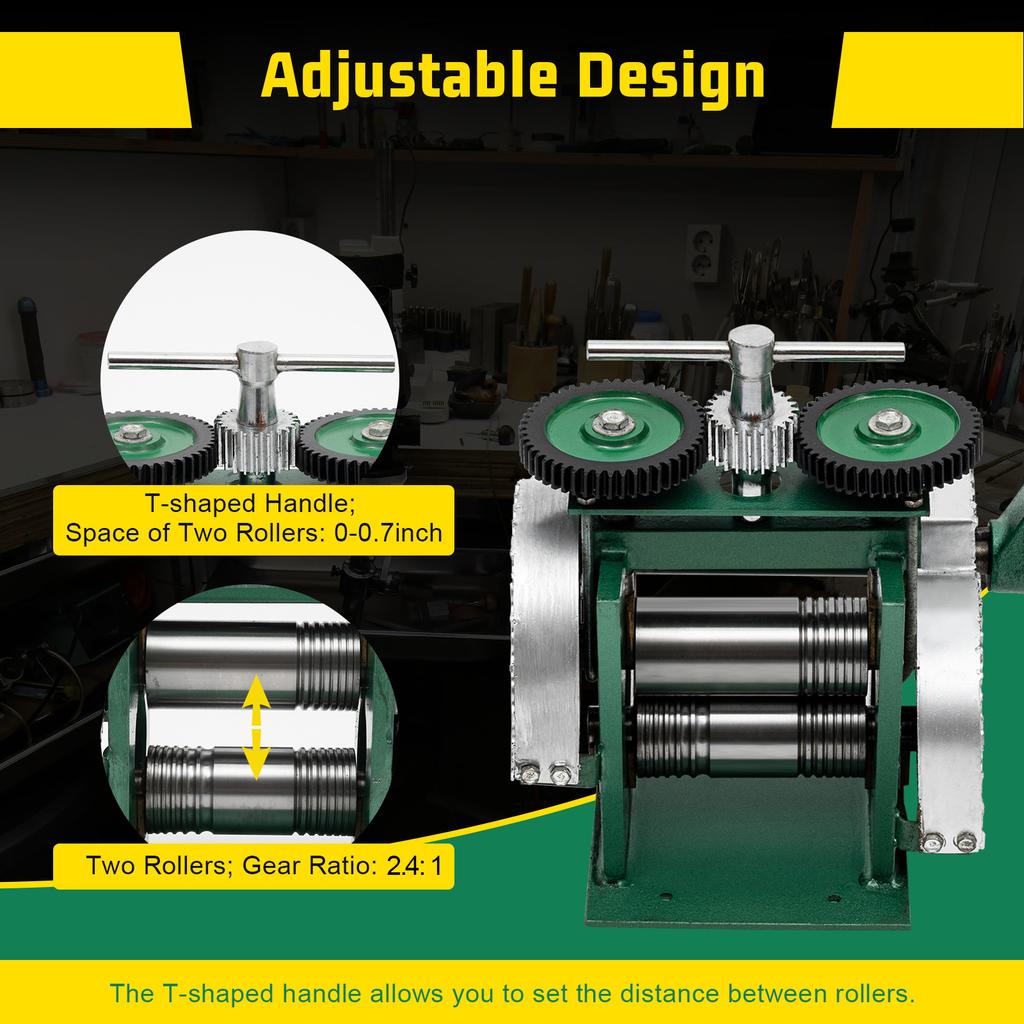 Профессиональный ручной ювелирный прокатный стан для золотой и серебряной проволоки/листа/полосы, регулируемые валки (0.01-18мм)