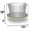 Trampolina Ogrodowa 8Ft/252Cm Z Siatką Wewnętrzną I Drabinką Neo-Sport