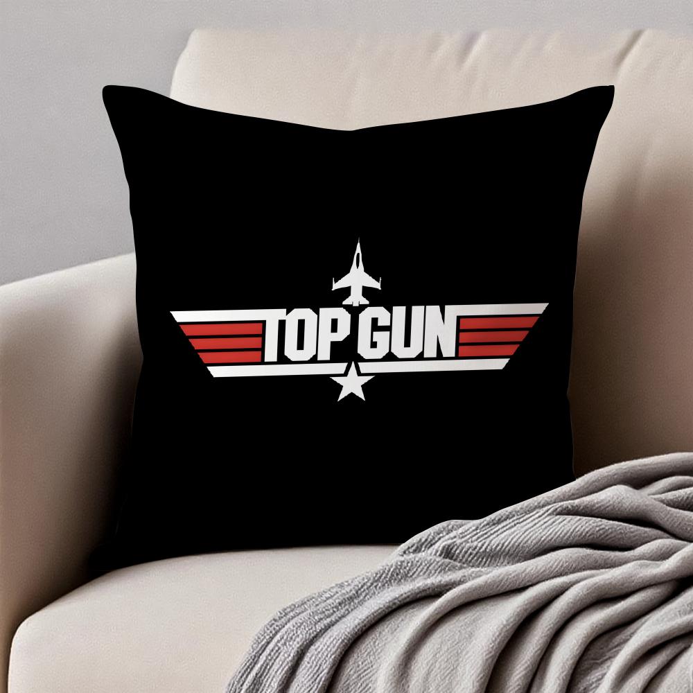 Action Adventure Movie TTop Gun Cushion Cover Pillowcase Antidustmite Invisible Zipper Short Plush Sofa Cushion